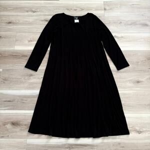 Eileen Fisher Stretch Silk Jersey Ballet Neck Dress M